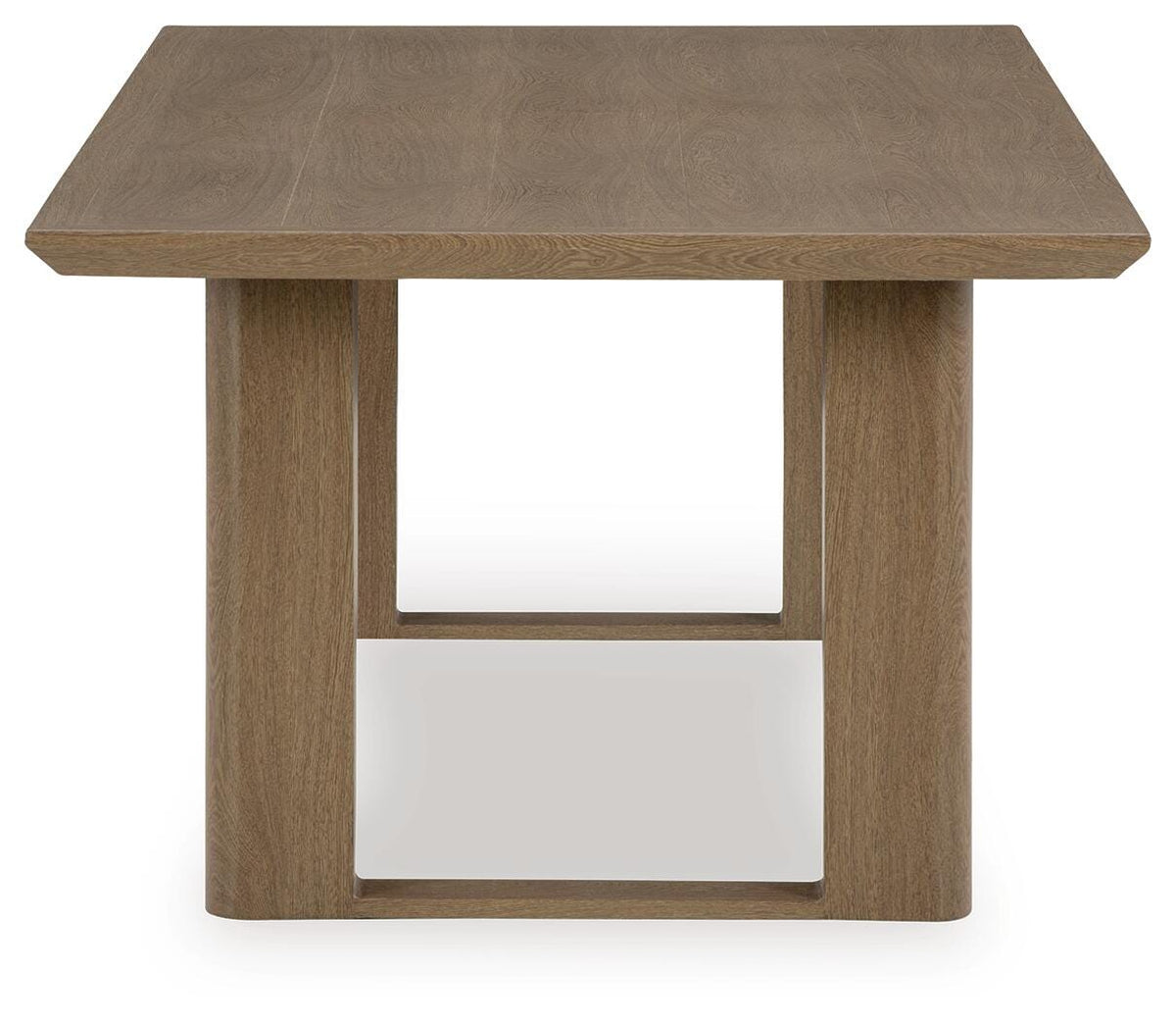 Serene Bay Outdoor Dining Table in Dark Brown, side view
