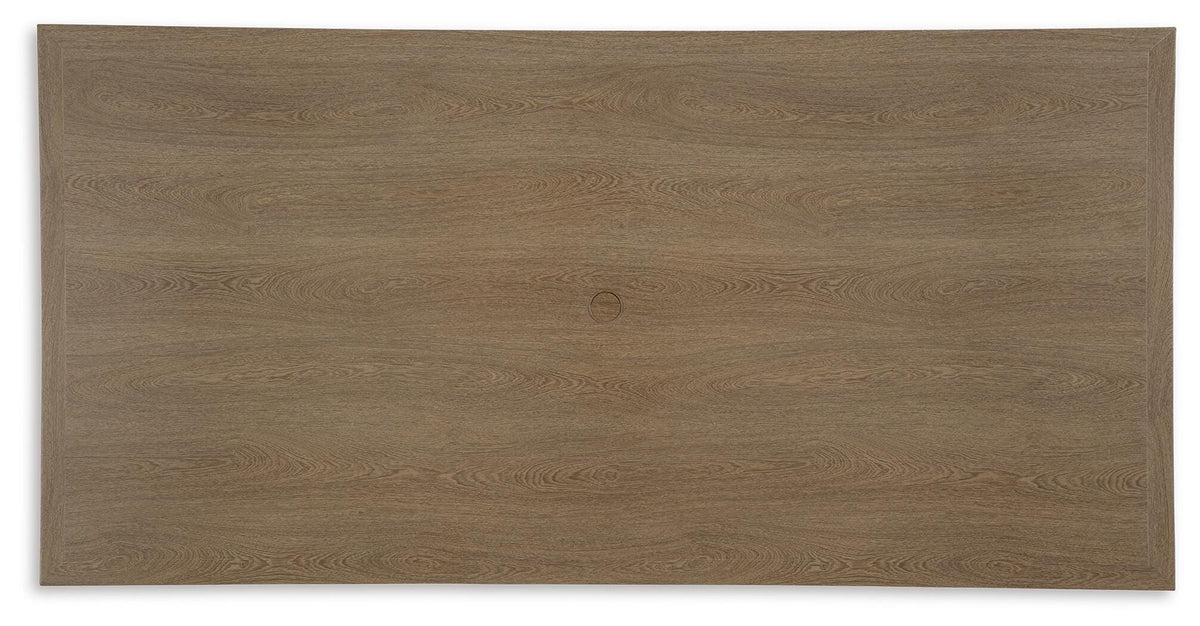 Serene Bay Outdoor Dining Table in Dark Brown, top view