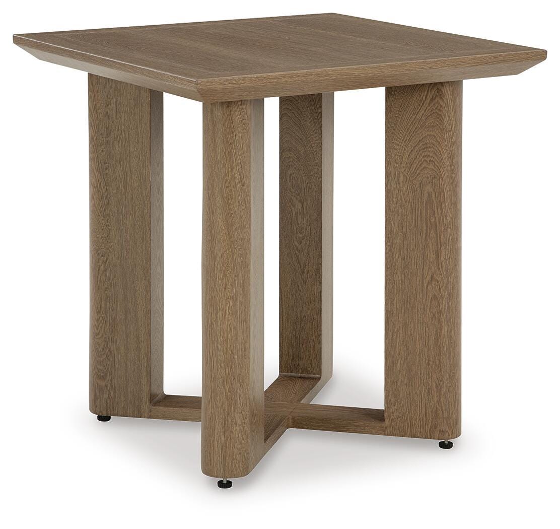 Serene Bay Outdoor End Table in Dark Brown, angle view