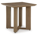 Serene Bay Outdoor End Table in Dark Brown, angle view