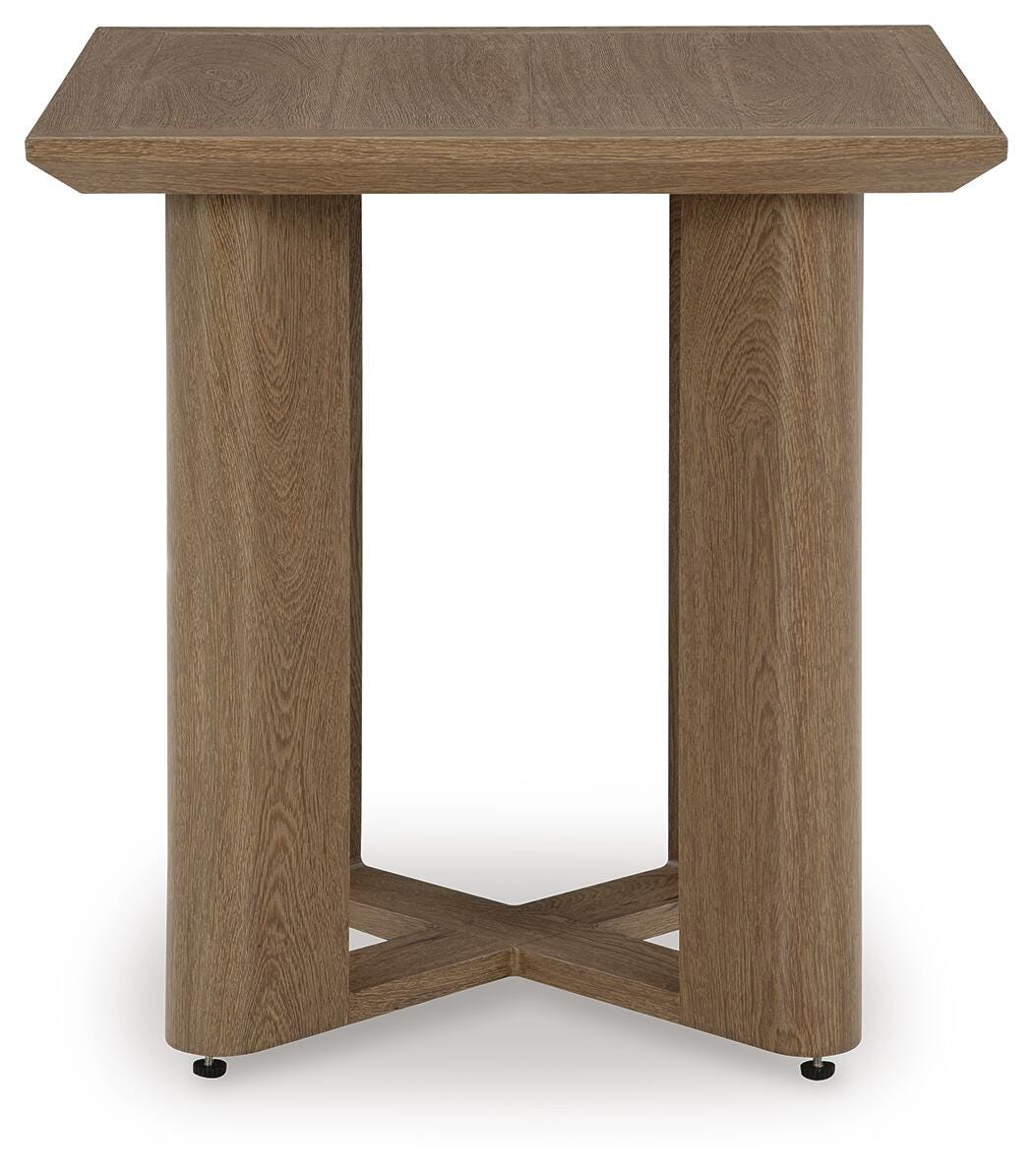 Serene Bay Outdoor End Table in Dark Brown, front view