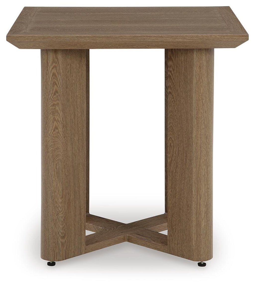 Serene Bay Outdoor End Table in Dark Brown, side view