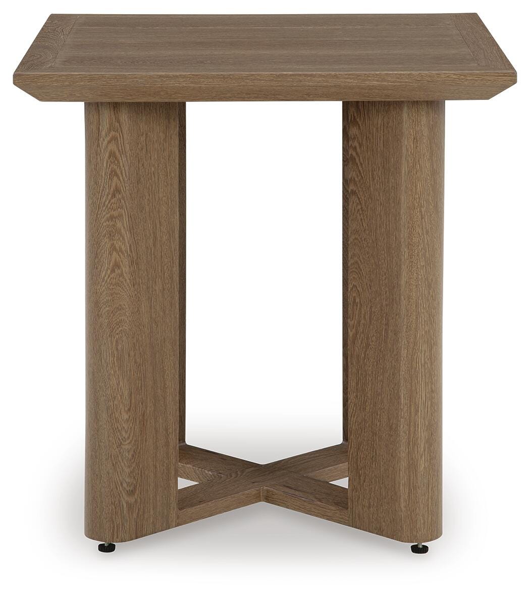 Serene Bay Outdoor End Table in Dark Brown, side view