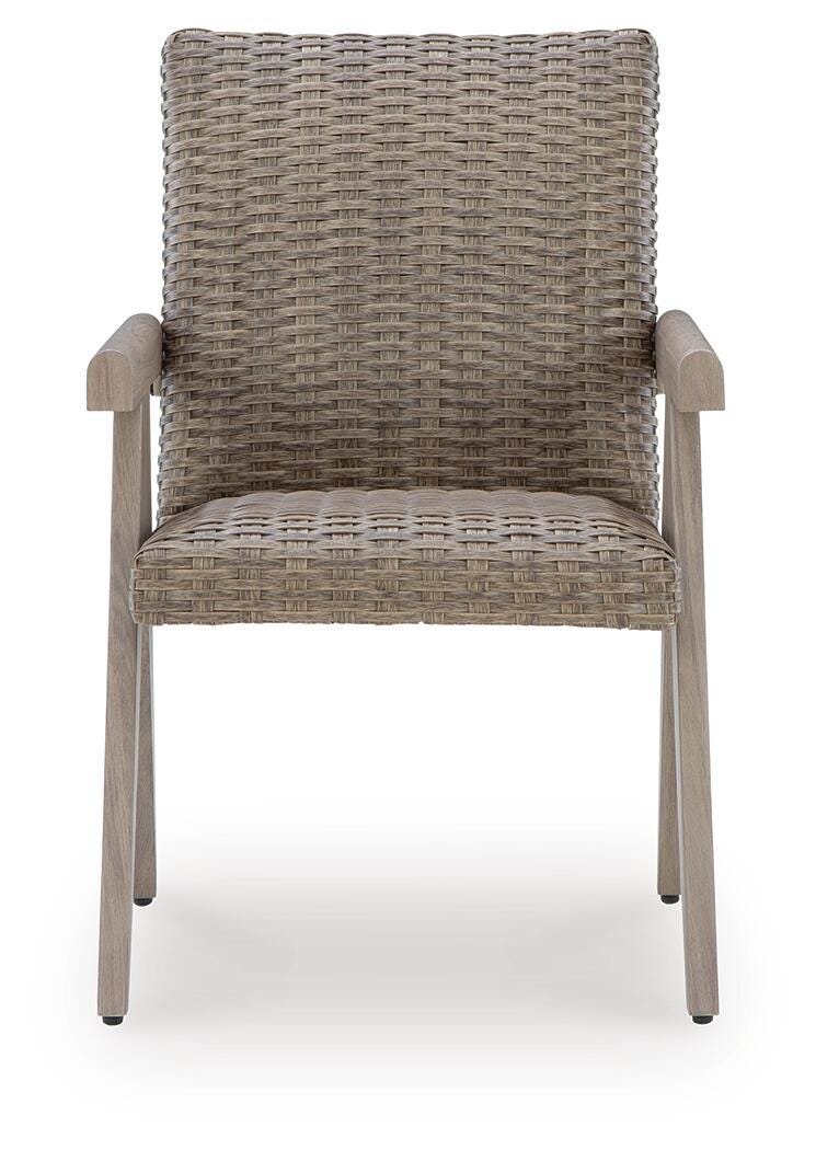 Cliff Trails Outdoor Arm Chair (Set of 2) in Beige, front view