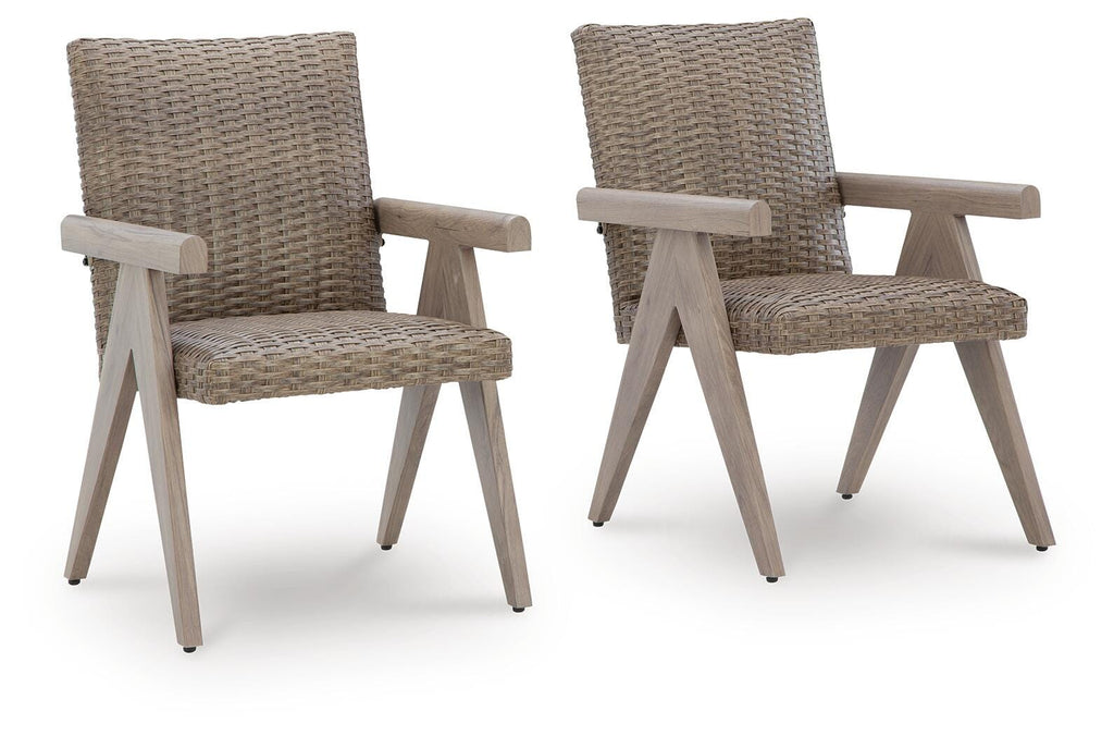 Cliff Trails Outdoor Arm Chair (Set of 2) in Beige, alternate view 2