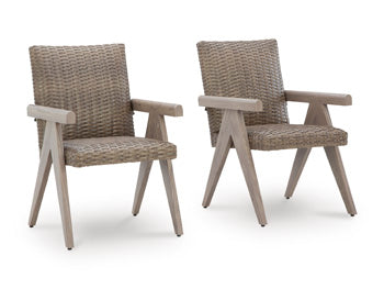 Cliff Trails Outdoor Arm Chair (Set of 2) in Beige