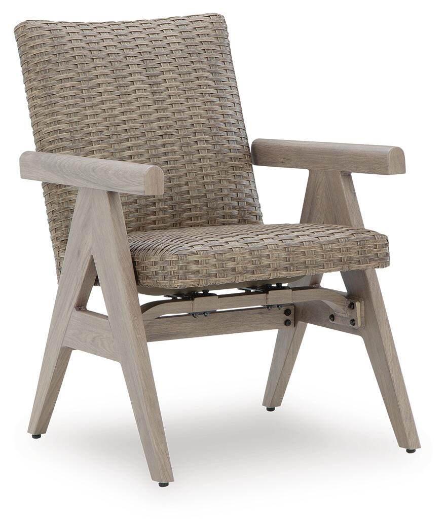 Cliff Trails Outdoor Rocking Arm Chair (Set of 2) in Beige, angle view