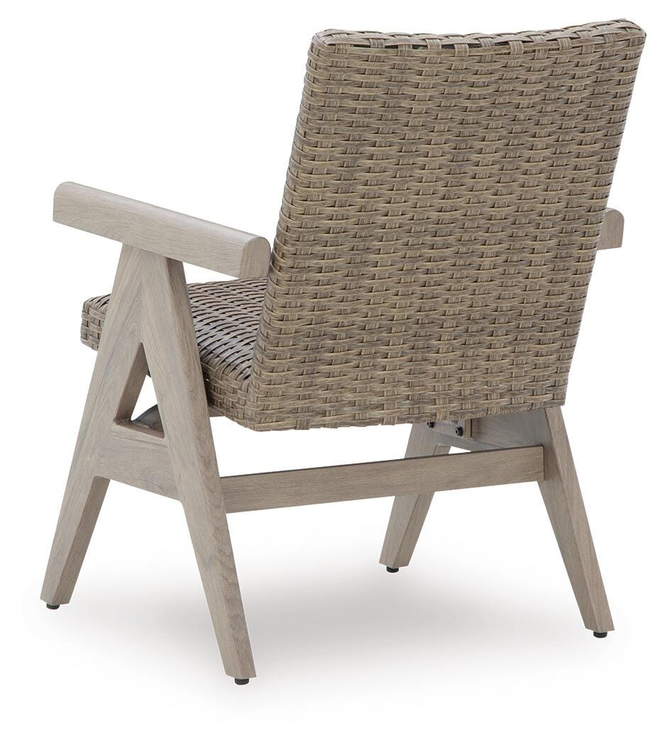 Cliff Trails Outdoor Rocking Arm Chair (Set of 2) in Beige, back view
