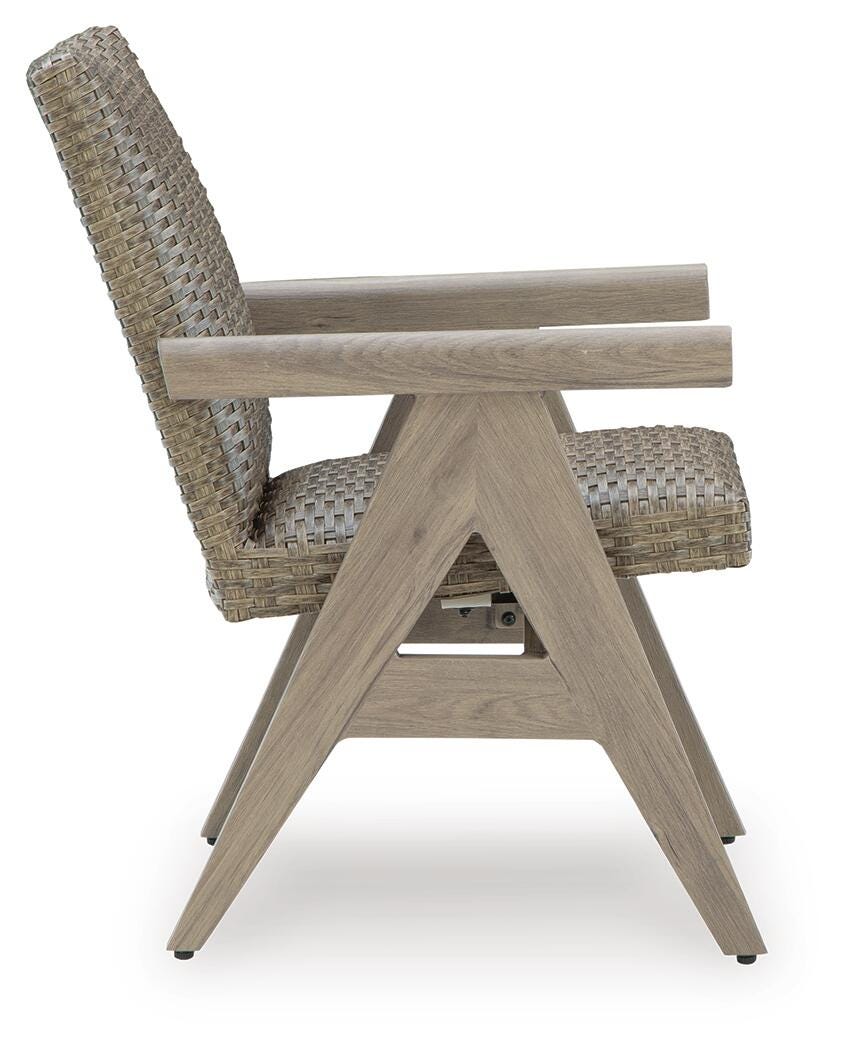 Cliff Trails Outdoor Rocking Arm Chair (Set of 2) in Beige, side view