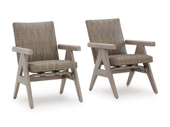 Cliff Trails Outdoor Rocking Arm Chair (Set of 2) in Beige
