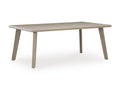 Cliff Trails Outdoor Dining Table in Beige, angle view