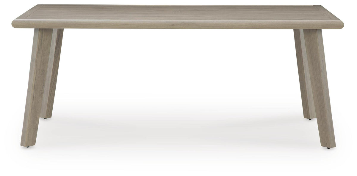 Cliff Trails Outdoor Dining Table in Beige, front view