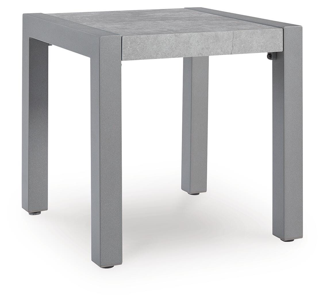 Hurley Park Outdoor End Table in Gray, angle view
