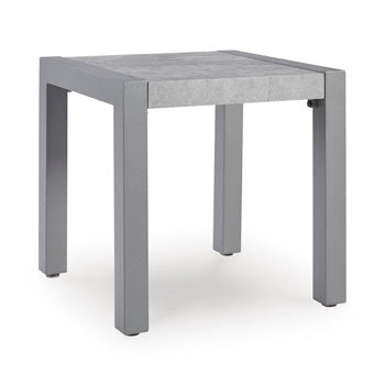 Hurley Park Outdoor End Table in Gray, angle view