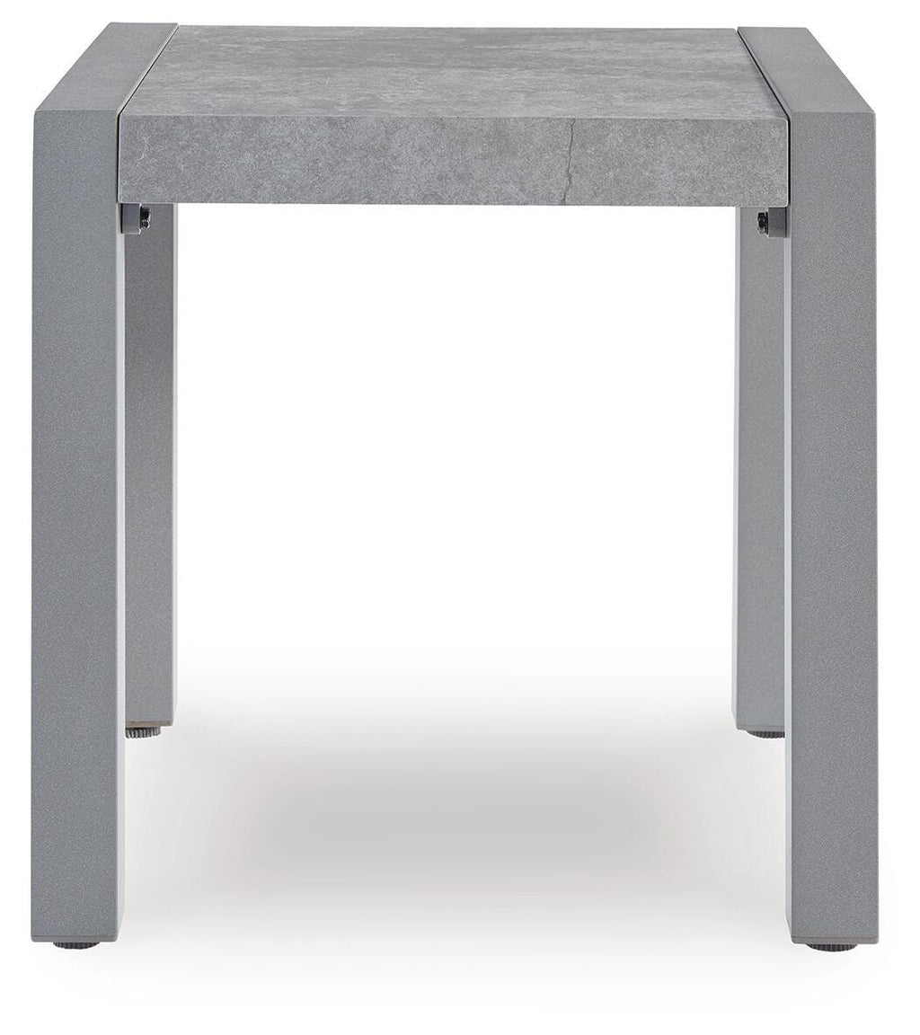 Hurley Park Outdoor End Table in Gray, front view