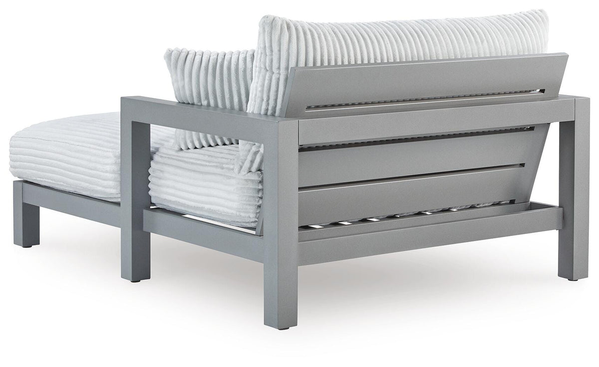 Hurley Park Outdoor Chaise Lounge with Cushion in Gray, back view
