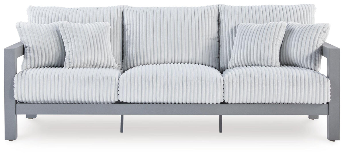 Hurley Park Outdoor Sofa with Cushion in Gray, front view