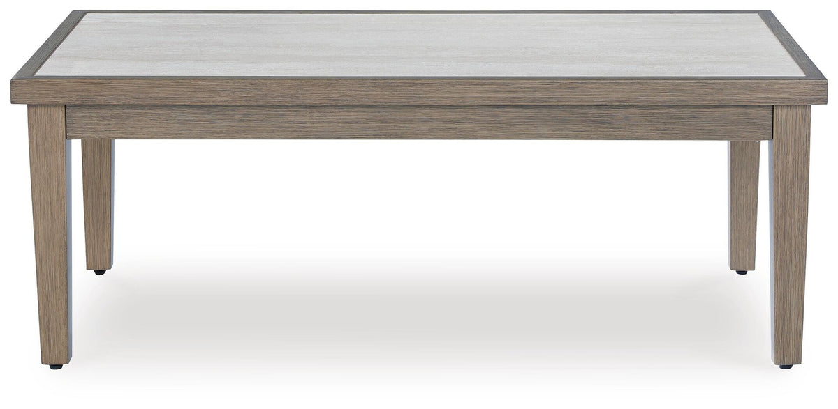 Rainier Ranch Outdoor Coffee Table in Brown/Beige, front view