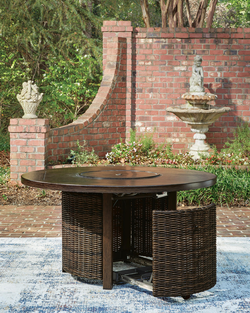 Monterey Point Outdoor Fire Pit Table in Dark Brown, alternate view 7