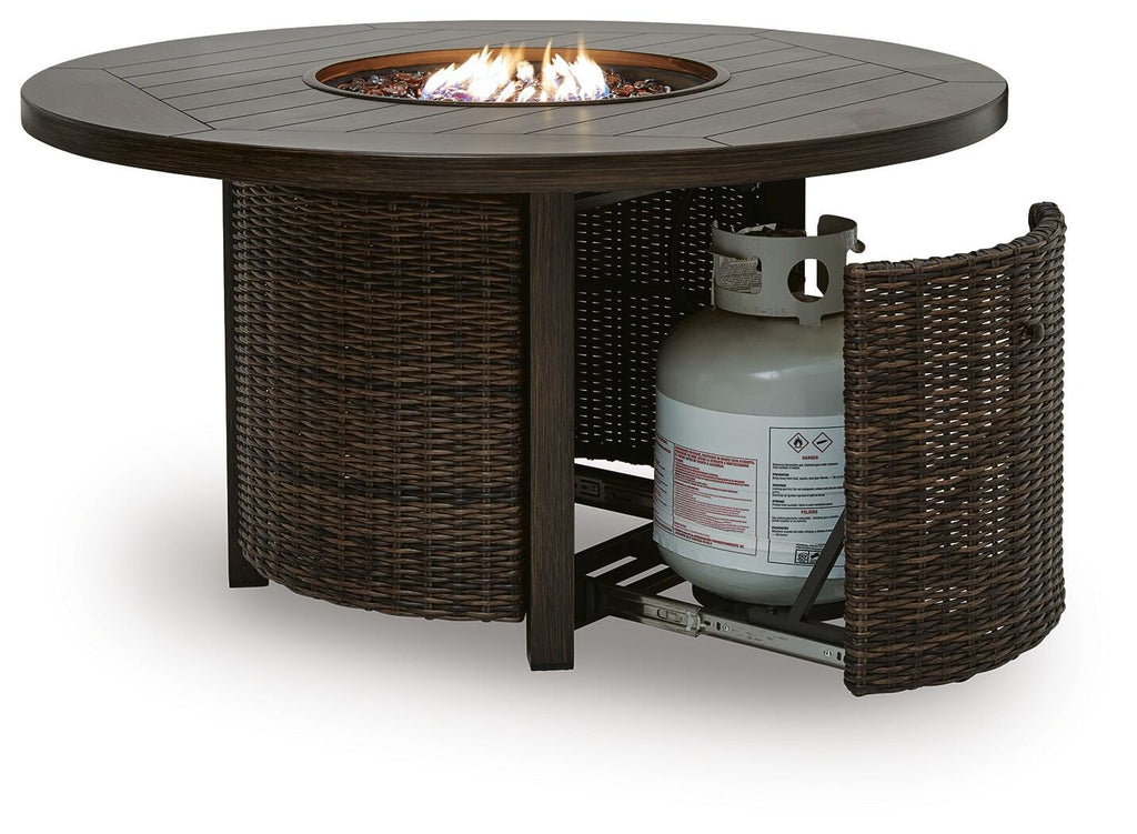 Monterey Point Outdoor Fire Pit Table in Dark Brown, alternate view 5