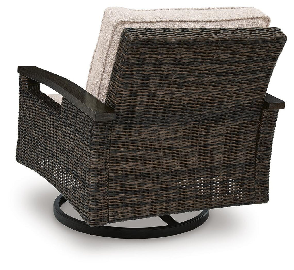 Monterey Point Outdoor Swivel Lounge Chair (Set of 2) in Dark Brown, back view