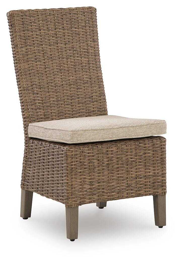 Laguna Heights Side Chair with Cushion (Set of 2) in Beige, angle view