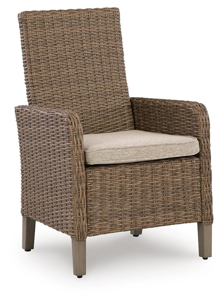 Laguna Heights Arm Chair with Cushion (Set of 2) in Beige, angle view