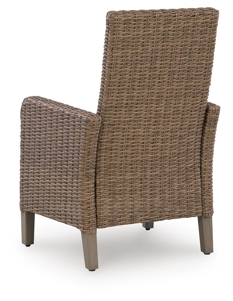 Laguna Heights Arm Chair with Cushion (Set of 2) in Beige, back view