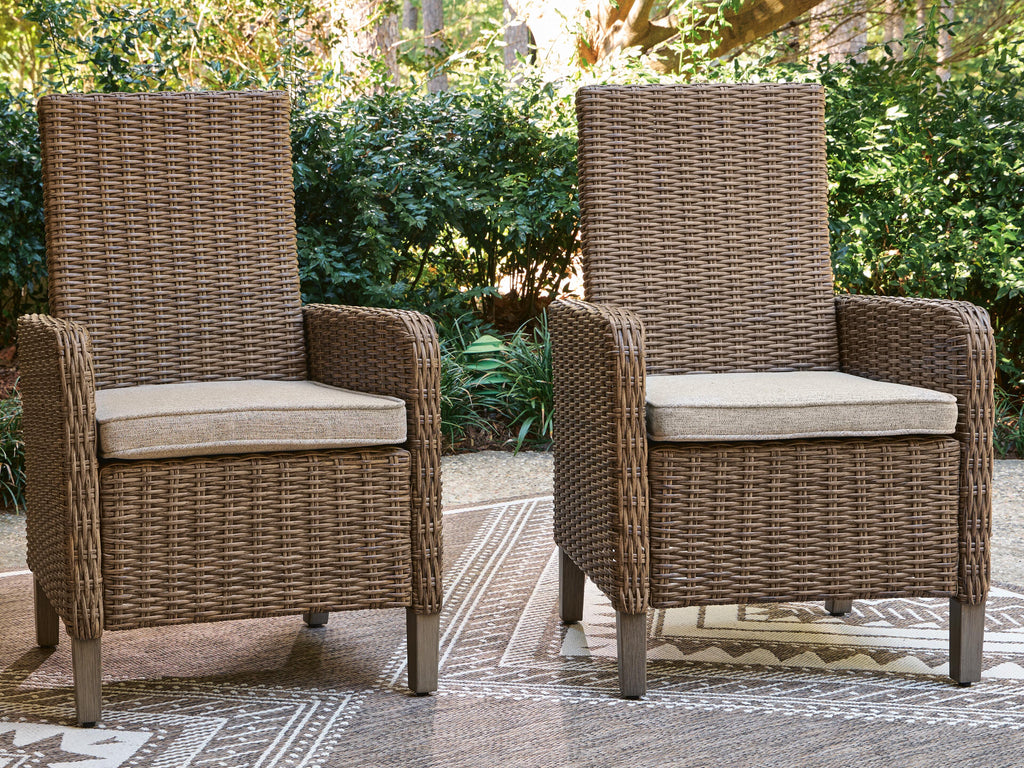 Laguna Heights Arm Chair with Cushion (Set of 2) in Beige, lifestyle view