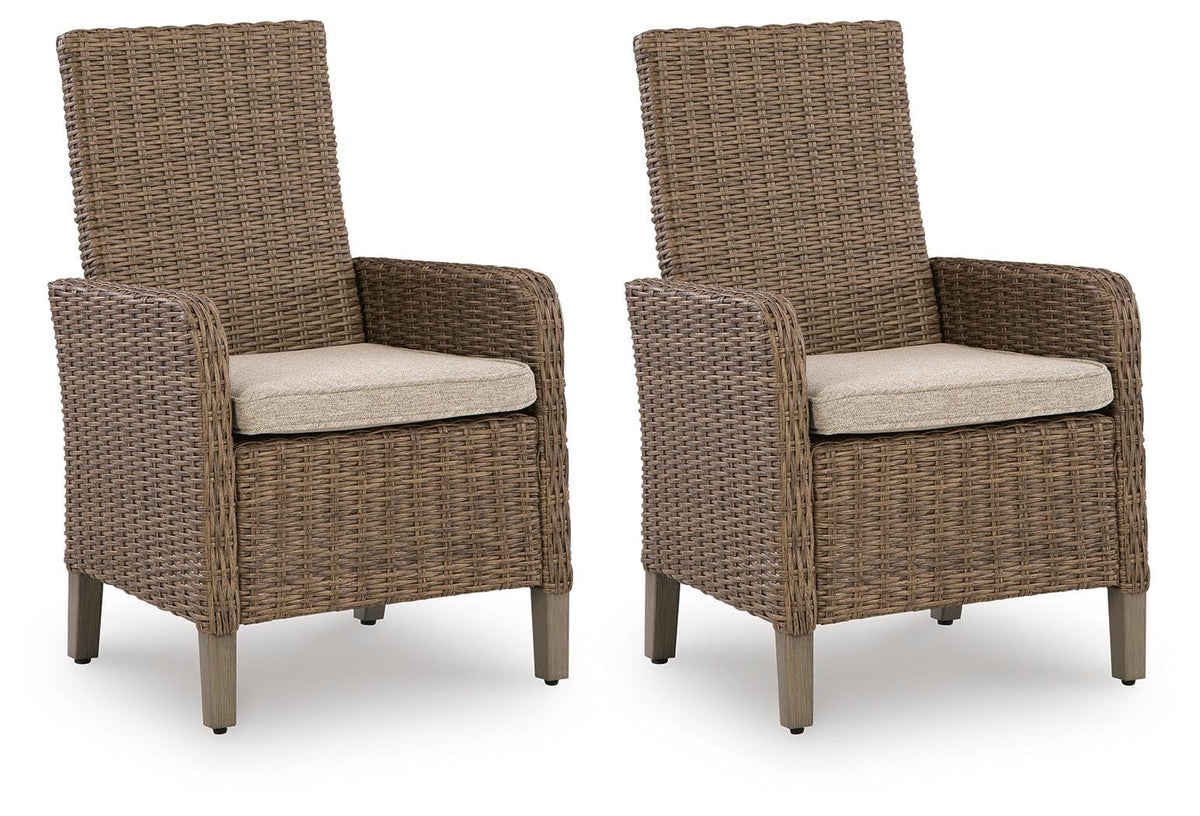 Laguna Heights Arm Chair with Cushion (Set of 2) in Beige, angle view