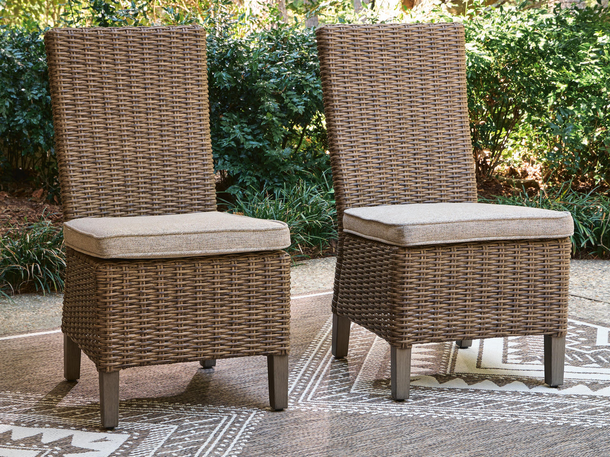 Laguna Heights Side Chair with Cushion (Set of 2) in Beige, lifestyle view