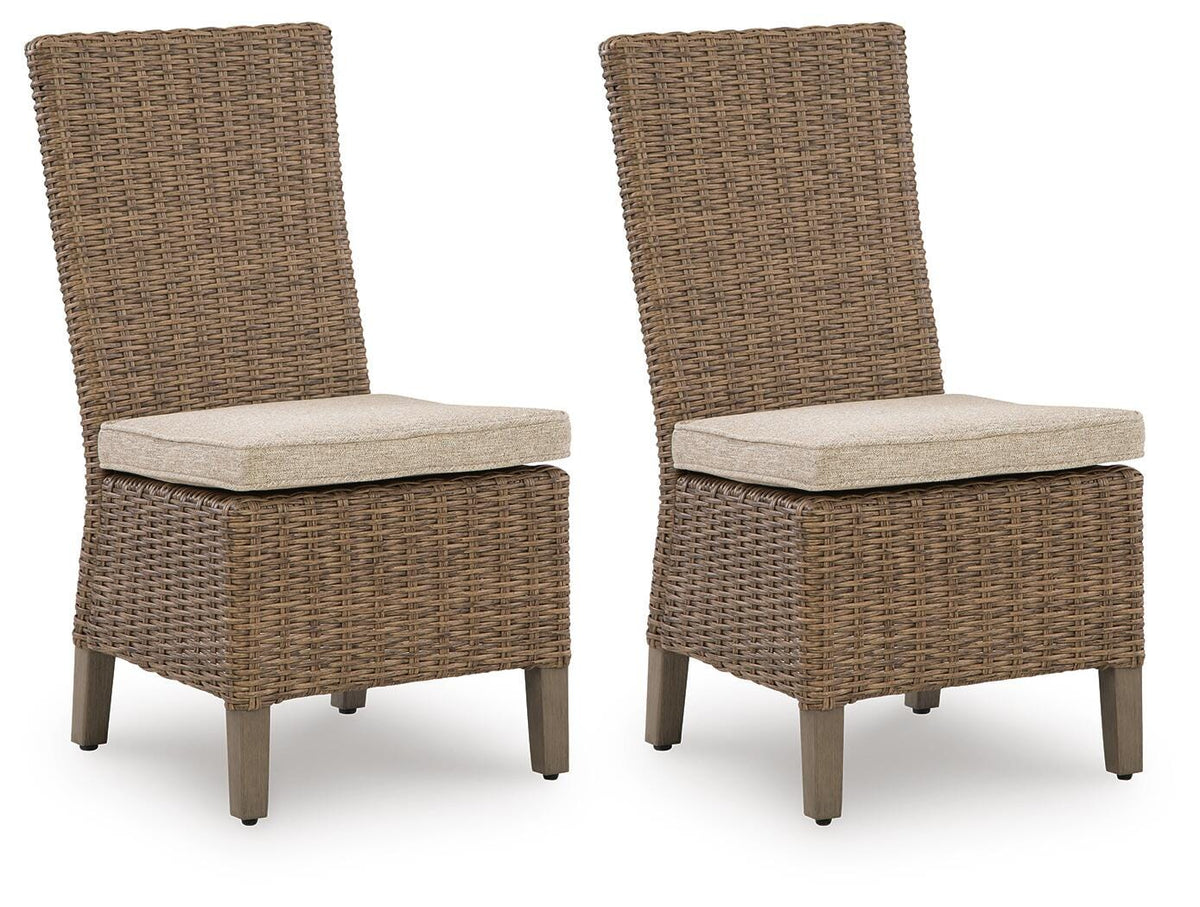 Laguna Heights Side Chair with Cushion (Set of 2) in Beige, angle view