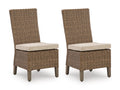 Laguna Heights Side Chair with Cushion (Set of 2) in Beige, angle view