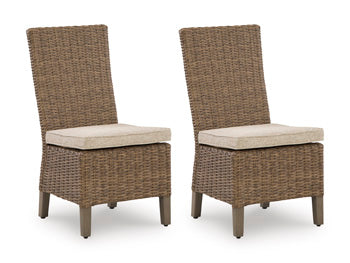 Laguna Heights Side Chair with Cushion (Set of 2) in Beige, angle view