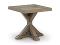 Laguna Heights Outdoor End Table in Beige, angle view