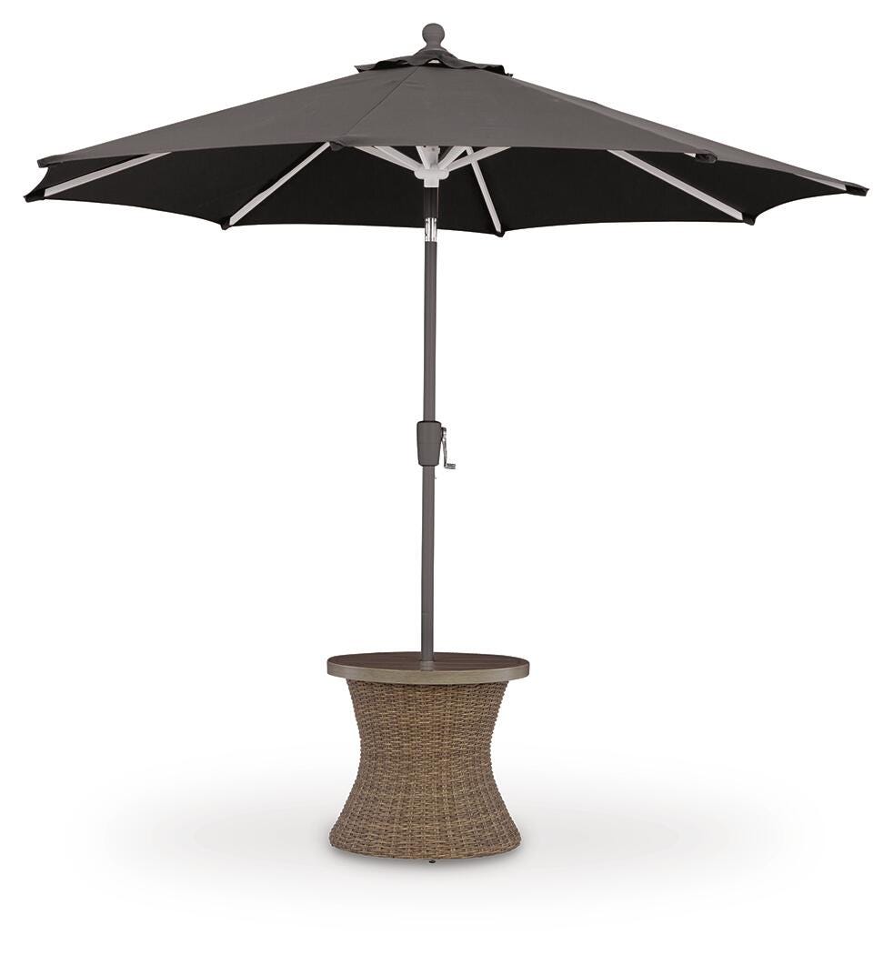 Laguna Heights Outdoor End Table in Beige, open view