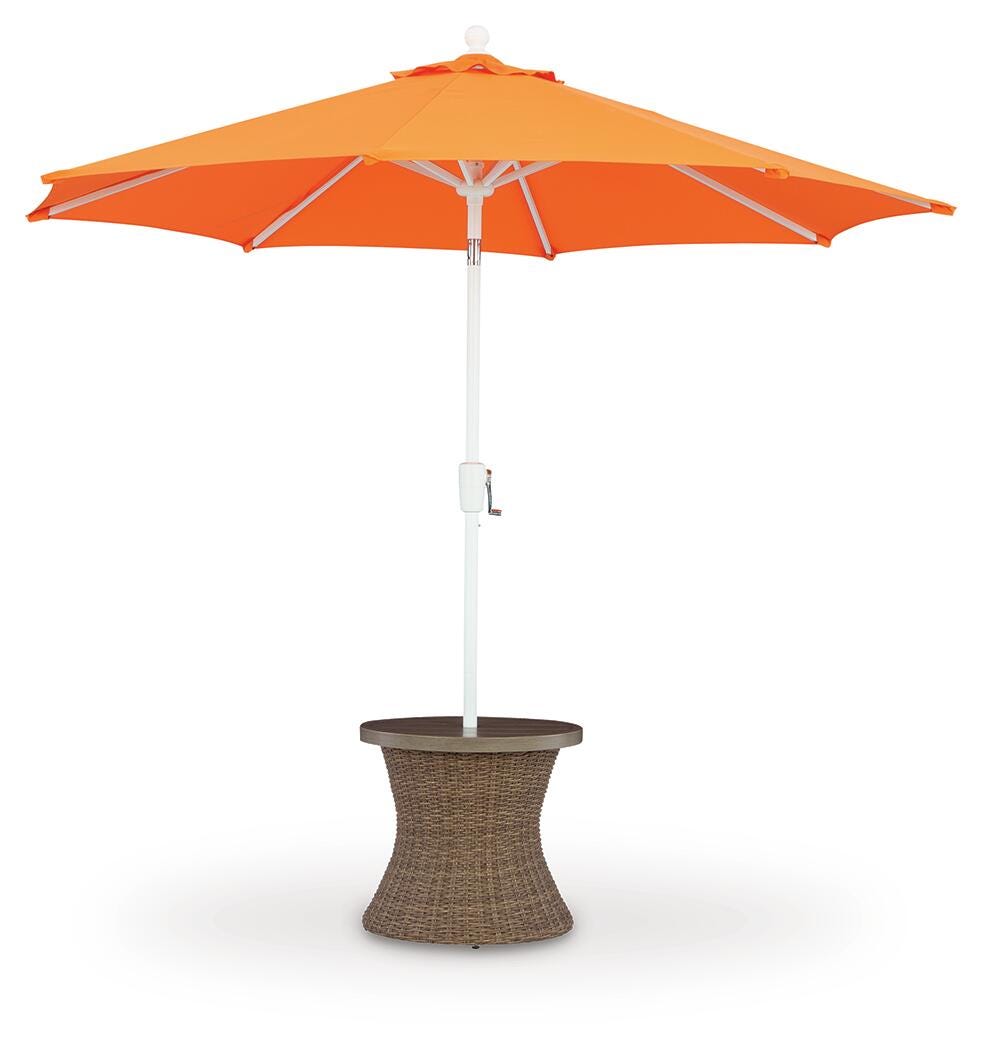 Laguna Heights Outdoor End Table in Beige, open view