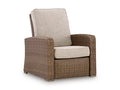 Laguna Heights Outdoor Recliner in Beige, closed view