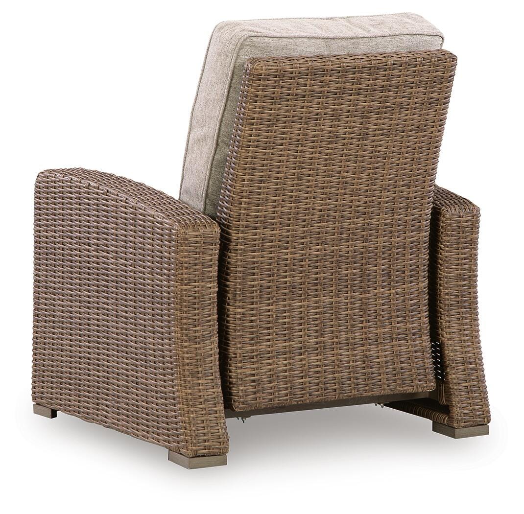 Laguna Heights Outdoor Recliner in Beige, back view