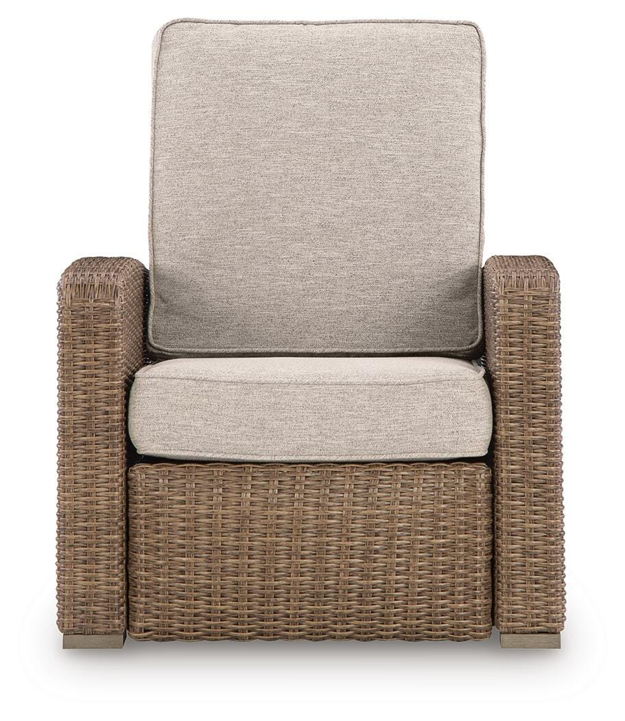 Laguna Heights Outdoor Recliner in Beige, front view