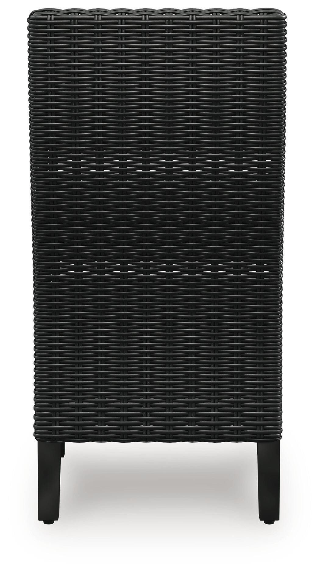 Beachcroft Outdoor Side Chair with Cushion (Set of 2) in Black/Light Gray, back view