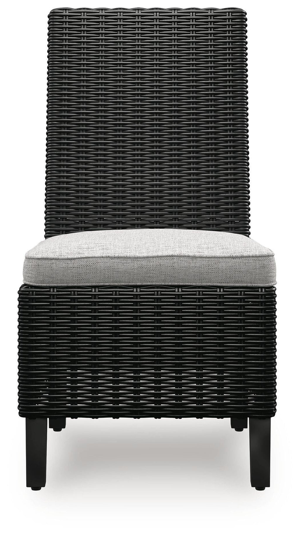 Beachcroft Outdoor Side Chair with Cushion (Set of 2) in Black/Light Gray, front view