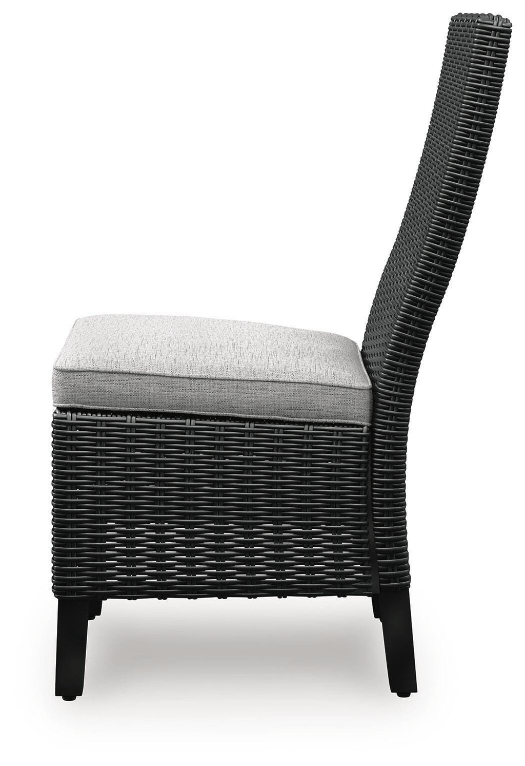 Beachcroft Outdoor Side Chair with Cushion (Set of 2) in Black/Light Gray, alternate side view