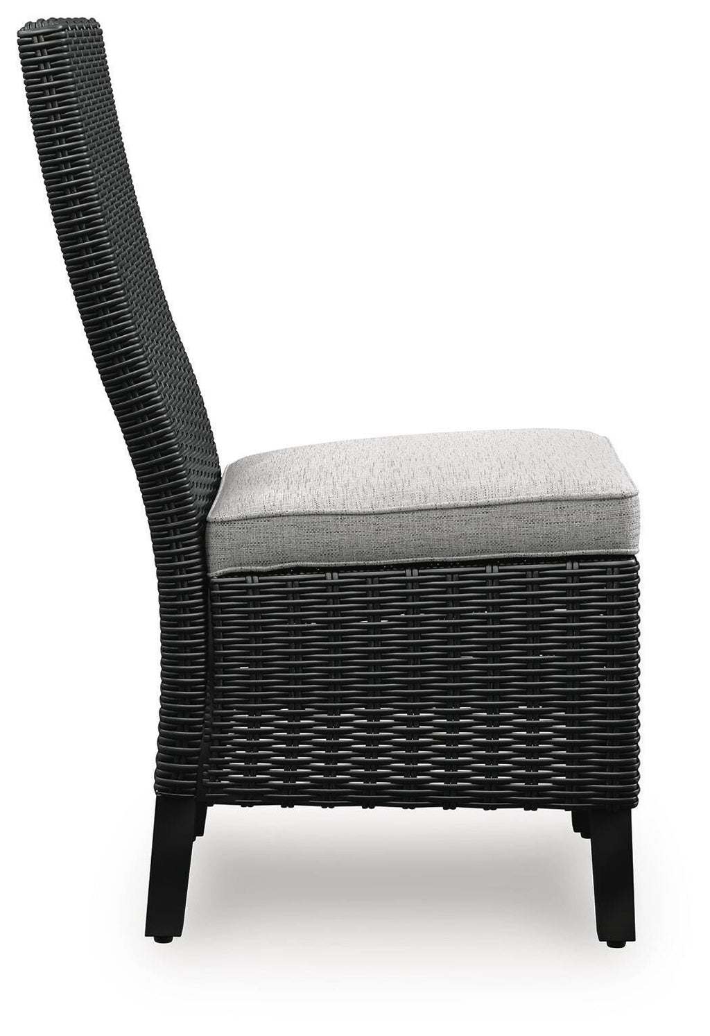 Beachcroft Outdoor Side Chair with Cushion (Set of 2) in Black/Light Gray, side view