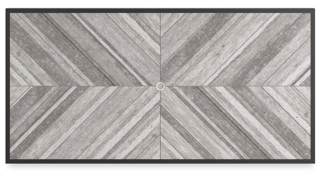 Beachcroft Outdoor Dining Table in Black/Light Gray, top view