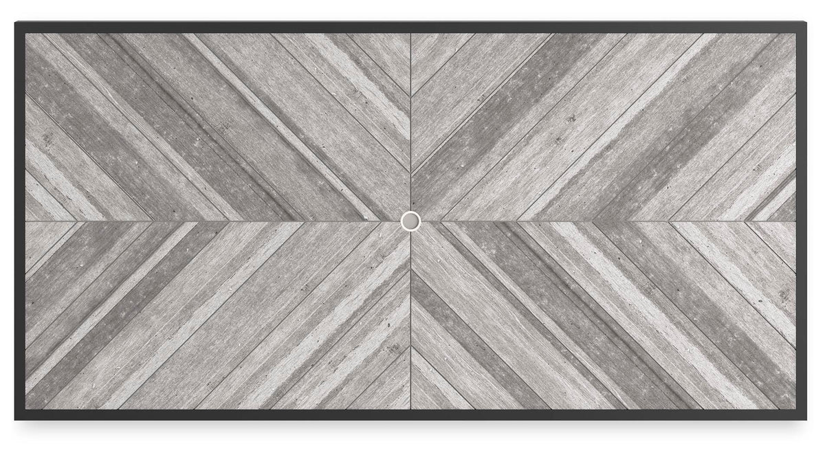 Beachcroft Outdoor Dining Table in Black/Light Gray, top view