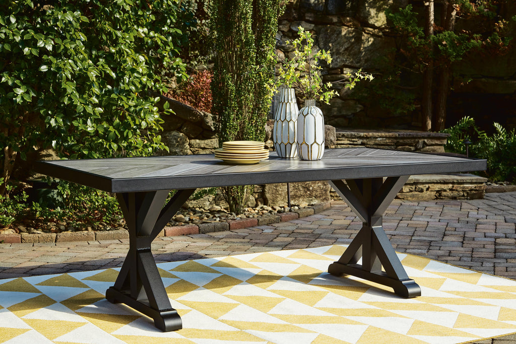 Beachcroft Outdoor Dining Table in Black/Light Gray, alternate view 3