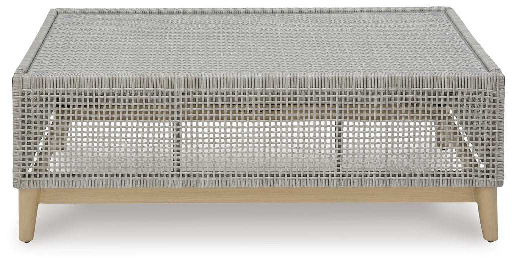 Seton Creek Outdoor Coffee Table in Gray, front view