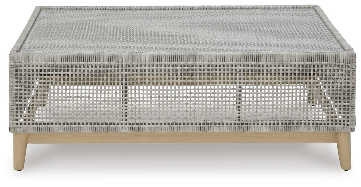 Seton Creek Outdoor Coffee Table in Gray, front view