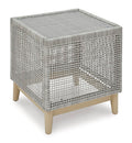 Seton Creek Outdoor End Table in Gray, angle view